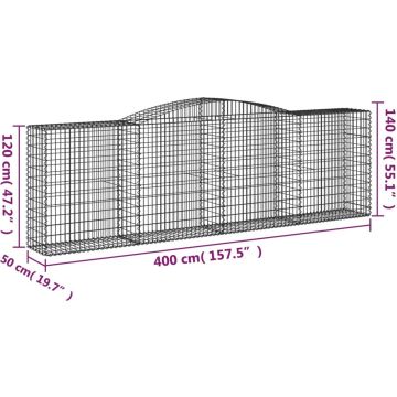 vidaXL Schanskorven 5 st gewelfd 400x50x120/140 cm ijzer