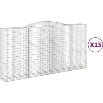 vidaXL-Schanskorven-15-st-gewelfd-400x50x200/220-cm-ijzer