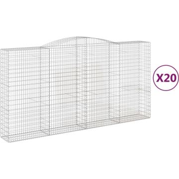 vidaXL-Schanskorven-20-st-gewelfd-400x50x200/220-cm-ijzer