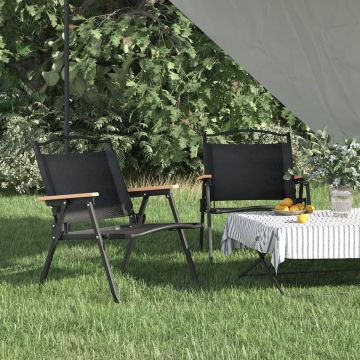 vidaXL Campingstoelen 2 st 54x43x59 cm oxford stof zwart