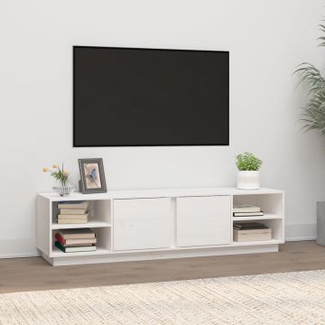 vidaXL Tv-meubel 156x40x40 cm massief grenenhout wit