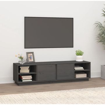 vidaXL Tv-meubel 156x40x40 cm massief grenenhout grijs