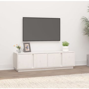 vidaXL Tv-meubel 140x40x40 cm massief grenenhout wit