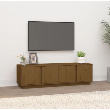 vidaXL Tv-meubel 140x40x40 cm massief grenenhout honingbruin