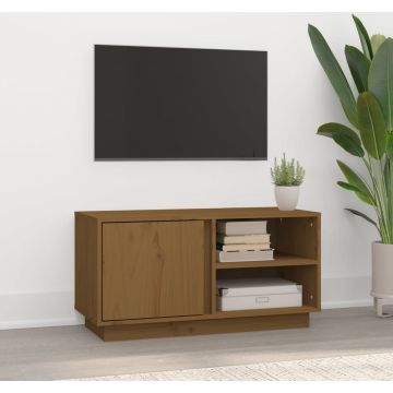 vidaXL Tv-meubel 80x35x40,5 cm massief grenenhout honingbruin