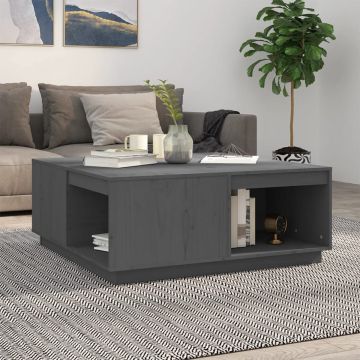 vidaXL Salontafel 100x101x40,5 cm massief grenenhout grijs