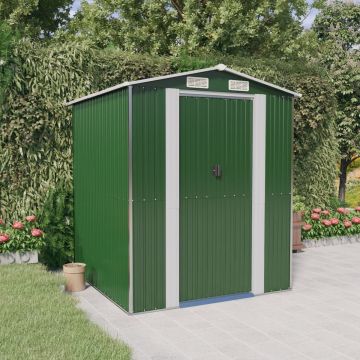 vidaXL Tuinschuur 192x191x223 cm gegalvaniseerd staal groen