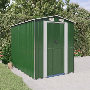 vidaXL Tuinschuur 192x274x223 cm gegalvaniseerd staal groen