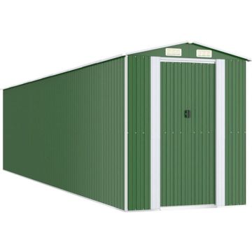 vidaXL Tuinschuur 192x855x223 cm gegalvaniseerd staal groen