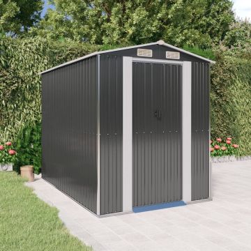 vidaXL Tuinschuur 192x274x223 cm gegalvaniseerd staal antracietkleurig