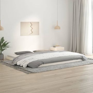 vidaXL Bedframe massief grenenhout wit 200x200 cm