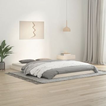 vidaXL Bedframe massief grenenhout wit 140x200 cm