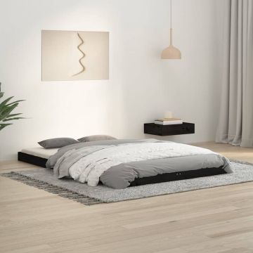 vidaXL Bedframe massief grenenhout zwart 120x190 cm 4FT Small Double