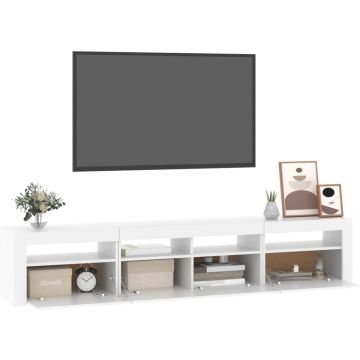 vidaXL Tv-meubel met LED-verlichting 210x35x40 cm wit