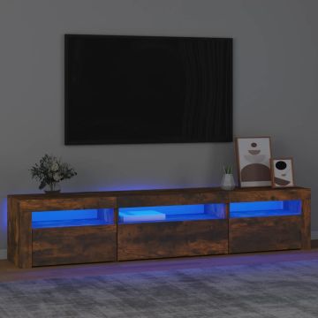 vidaXL Tv-meubel met LED-verlichting 195x35x40 cm gerookt eikenkleurig