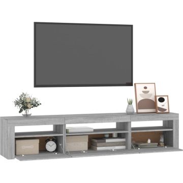 vidaXL Tv-meubel met LED-verlichting 195x35x40 cm grijs sonoma eiken