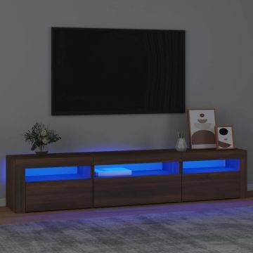 vidaXL Tv-meubel met LED-verlichting 195x35x40 cm bruineikenkleurig