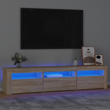 vidaXL Tv-meubel met LED-verlichting 180x35x40 cm sonoma eikenkleurig