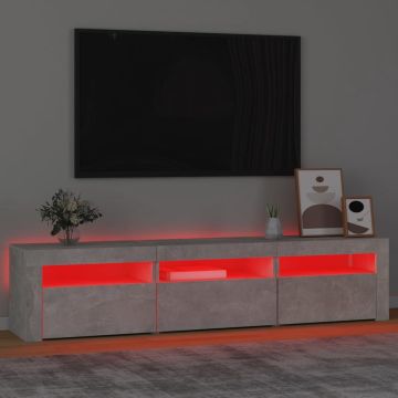 vidaXL Tv-meubel met LED-verlichting 180x35x40 cm betongrijs