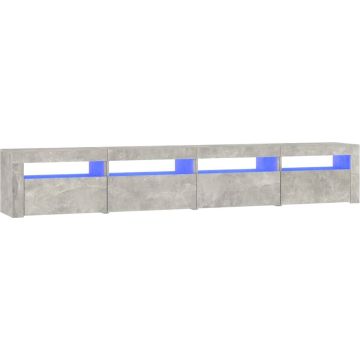 vidaXL Tv-meubel met LED-verlichting 240x35x40 cm betongrijs