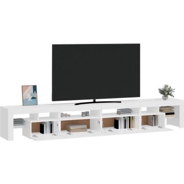 vidaXL Tv-meubel met LED-verlichting 260x36,5x40 cm hoogglans wit