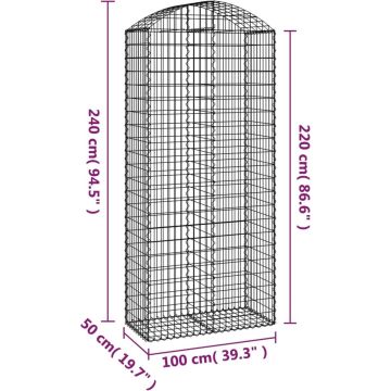 vidaXL Schanskorf gewelfd 100x50x220/240 cm gegalvaniseerd ijzer