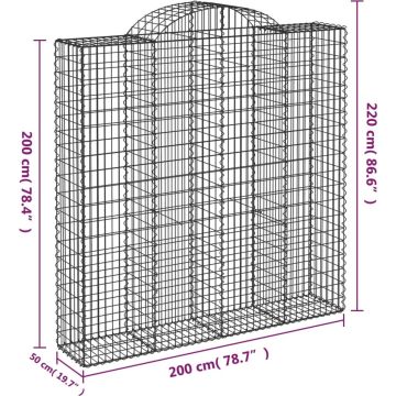 vidaXL Schanskorf gewelfd 200x50x200/220 cm gegalvaniseerd ijzer