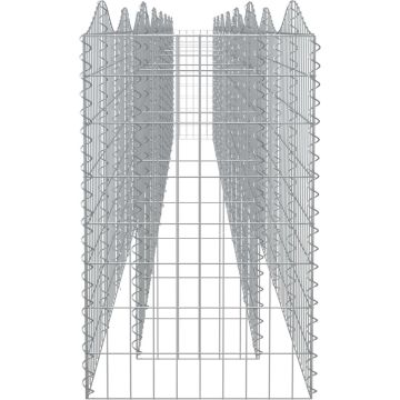 vidaXL Schanskorf gewelfd verhoogd 600x50x100 cm gegalvaniseerd ijzer