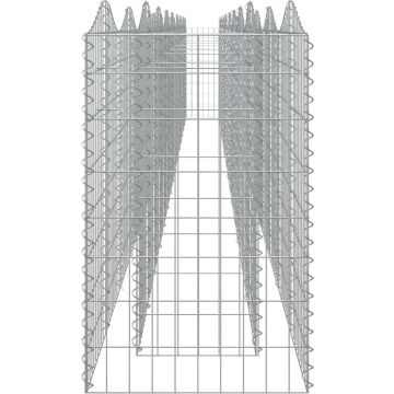 vidaXL Schanskorf gewelfd verhoogd 800x50x100 cm gegalvaniseerd ijzer