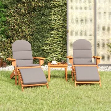 vidaXL 3-delige Loungeset Adirondack massief acaciahout