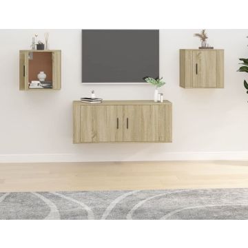 vidaXL Tv-wandmeubels 2 st 40x34,5x40 cm sonoma eikenkleurig