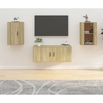 vidaXL Tv-wandmeubels 2 st 40x34,5x60 cm sonoma eikenkleurig