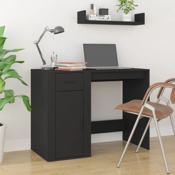 vidaXL Bureau 100x49x75 cm bewerkt hout zwart