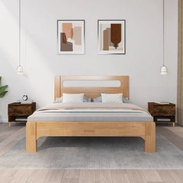 vidaXL Nachtkastjes 2 st 50x46x50 cm bewerkt hout gerookt eikenkleurig