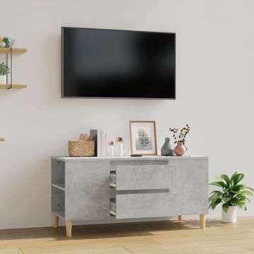 vidaXL Tv-meubel 102x44,5x50 cm bewerkt hout betongrijs