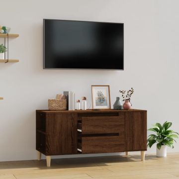 vidaXL Tv-meubel 102x44,5x50 cm bewerkt hout bruineikenkleurig