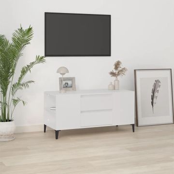 vidaXL Tv-meubel 102x44,5x50 cm bewerkt hout wit