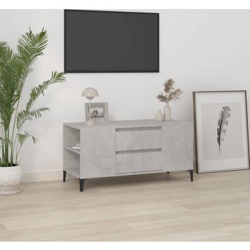 vidaXL Tv-meubel 102x44,5x50 cm bewerkt hout betongrijs