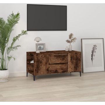 vidaXL Tv-meubel 102x44,5x50 cm bewerkt hout gerookt eikenkleurig