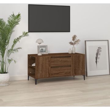 vidaXL Tv-meubel 102x44,5x50 cm bewerkt hout bruineikenkleurig