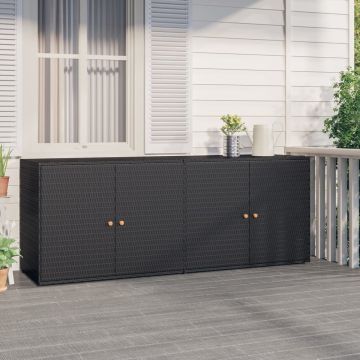 vidaXL Tuinkast 198x55,5x80 cm poly rattan zwart