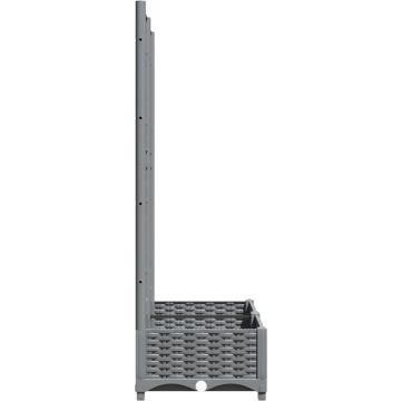 vidaXL Plantenbak met latwerk 80x40x121,5 cm polypropeen lichtgrijs