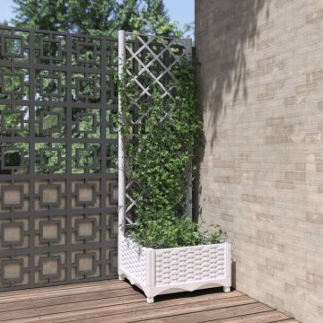 vidaXL Plantenbak met latwerk 40x40x121,5 cm polypropeen