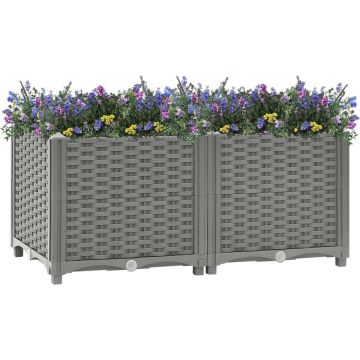 vidaXL Plantenbak verhoogd 80x40x38 cm polypropeen