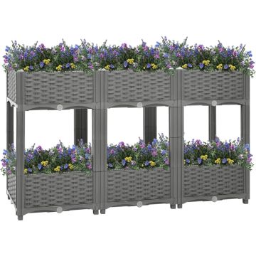 vidaXL Plantenbak verhoogd 120x40x71 cm polypropeen