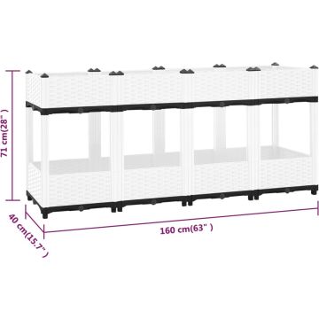 vidaXL Plantenbak verhoogd 160x40x71 cm polypropeen