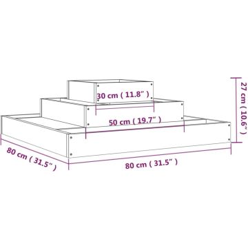 vidaXL Plantenbak 80x80x27 cm massief grenenhout grijs