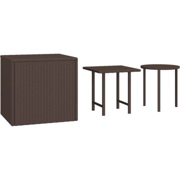 vidaXL-Bijzettafels-3-st-poly-rattan-bruin