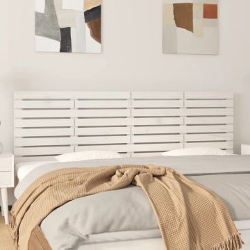 vidaXL Hoofdbord wandmontage 206x3x63 cm massief grenenhout wit