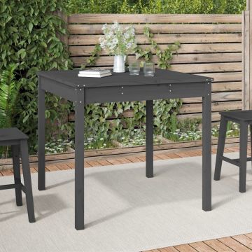 vidaXL Tuintafel 82,5x82,5x76 cm massief grenenhout grijs